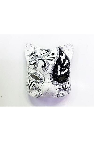 evimdeyokyok Venetian Cat Model Magnet Made of Black Embroidered Ceramic Material