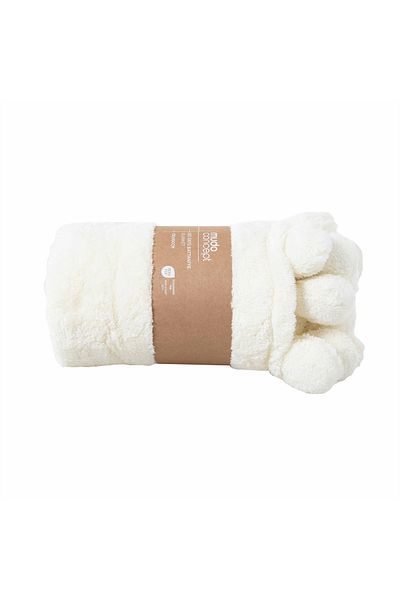 Mudo Home Pătură Ecru deasupra genunchiului - Pompon 130x160