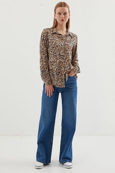 Bigdart 3721 Model Graphic Patterned Beige Shirt