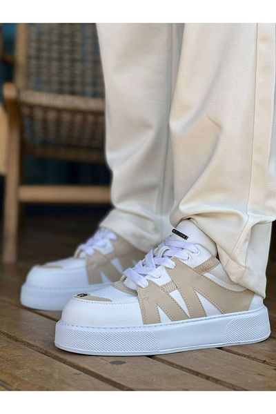 Paolo Zaccardi P2407 Star-X Orthopedic Ανδρικά αθλητικά παπούτσια - Casual Skin, Λευκό/Μπεζ