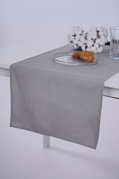 ALTINPAMUK Linen Runner Stain Resistant Fabric Gray 40x140