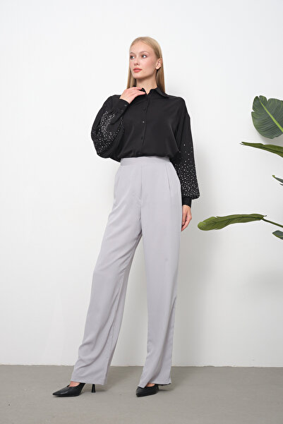 PERA MODA Beli Lastikli Palazzo Model Kumaş Pantolon