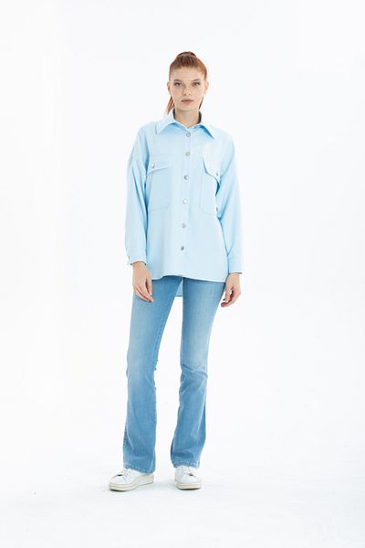 PERA MODA Cămașă Jachetă Oversize - Buzunar dublu
