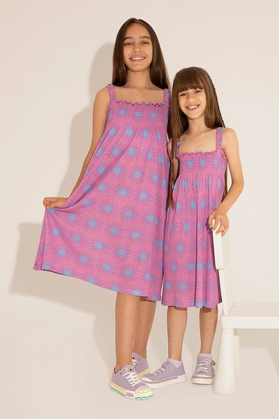 U.S. Polo Assn. Girl's Violet Sleeveless Knitted Dress 50288077 -Vr037