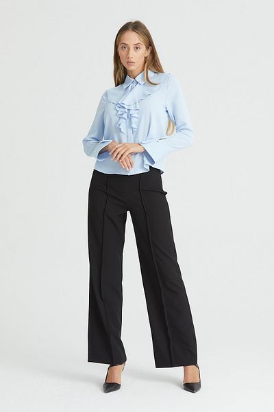 PERA MODA Bluză drapată cu volane în față Cămașă elegantă