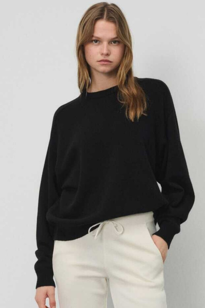 Mısırlı Crew Neck Black Knitwear Women's Sweater