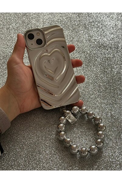 HYPERSOFT Iphone 13 ve 14 (6.1 inç) Uyumlu Bileklik Charm Aksesuarlı Parlak N...