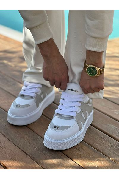 Paolo Zaccardi P2407 Star-X Ανδρικό Sneaker - Ορθοπεδική σόλα, Casual Skin, Λευκό/Γκρι CBT