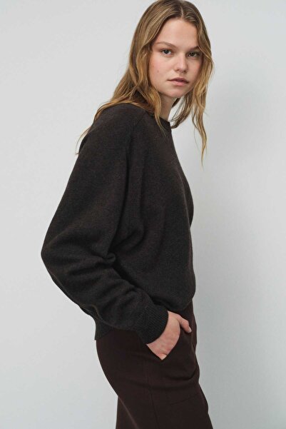 Mısırlı Crew Neck Brown Knitwear Women's Sweater