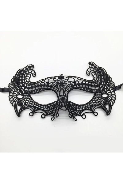 Skygo Black Color Lace Cut Lace Embroidered Prom Party Mask No 4
