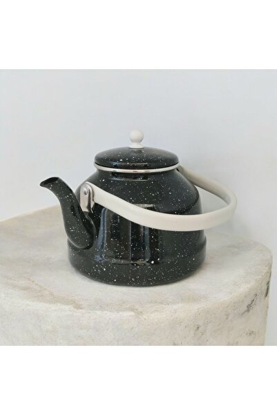 emaye market Enameled Coffee Herbal Tea - 2.5 Liter Black Camping Teapot