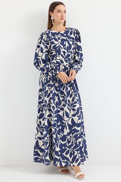 Bigdart Φόρεμα Hijab με μπαλόνι μανίκι 2513 - Navy Blue