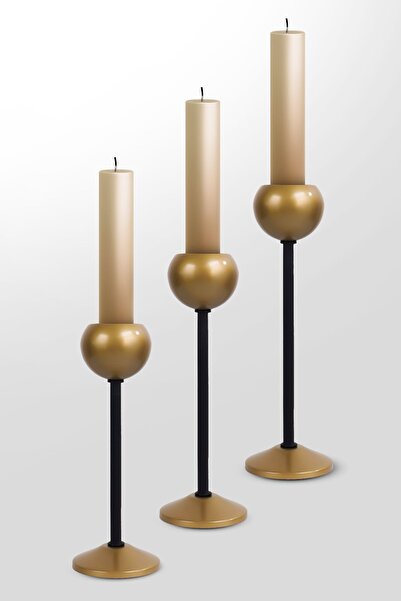 MINIMAL ETICARET VE BILGI TEKNOLOJILERI Candle Holder Elegance 3'lü Dekoratif...