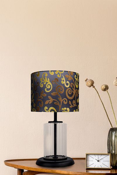 MINIMAL ETICARET VE BILGI TEKNOLOJILERI Monarch Transparent Black Striped Glass Lampshade