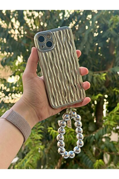 HYPERSOFT Iphone 15 (6.1 inç) Uyumlu Bileklik Charm Aksesuarlı Parlak Nikelaj...