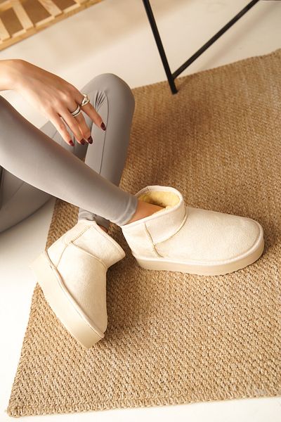 FGZY Shoes Άνετα γυναικεία κλασικά εξαιρετικά μίνι καθημερινά μποτάκια με χοντρή σόλα από δέρμα προβάτου