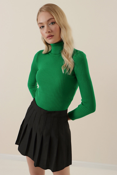 Bigdart 10311 Turtleneck kötött pulóver - D.green