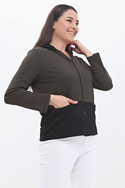 Piano Luce Γυναικείο μπουφάν με φερμουάρ Pianoluce Khaki Plwm23ckt03