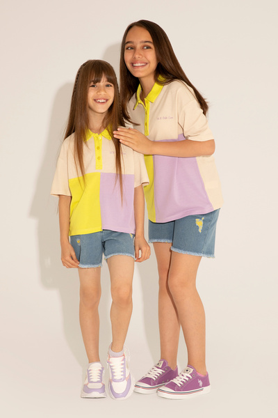 U.S. Polo Assn. تي شيرت بولو كريمي للفتيات 50288436-VR071
