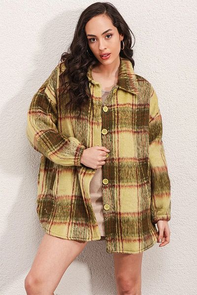 Bigdart 0674 Πουκάμισο Oversize με Τσέπες - Πράσινο