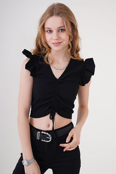 Bigdart 0423 Μπλούζα Crop Knitted - Μαύρη