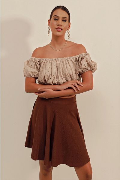 Bigdart Fustă mini evazată 1885 - maro