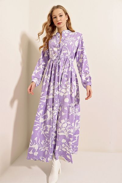 Bigdart Φόρεμα 2144 Model Judge Collar Hijab - Μωβ