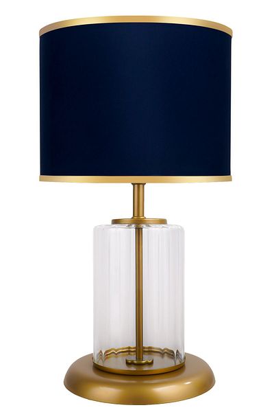 MINIMAL ETICARET VE BILGI TEKNOLOJILERI Monarch Transparent Gold Striped Glass Lampshade