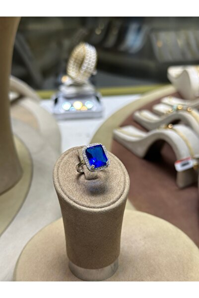 Golden 925 ayar baget safir kadın yüzük