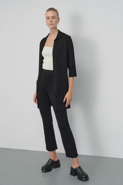 Mısırlı Cardigan de damă cu model negru