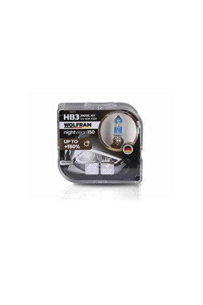 WOLFRAM HB3 Ampul NV +%150 Fazla Işık ve %20 Beyaz Işık 12V 60W