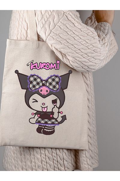 Cemira Geantă de tote Kuromi Design Geantă de stofa