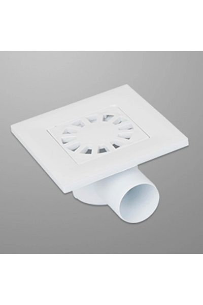 Egeyıldız Plastic Floor Drain Pipe - 50 Pieces Side Outlet 10*10 Bathroom Drain