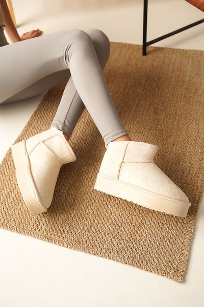 FGZY Shoes Άνετα γυναικεία κλασικά εξαιρετικά μίνι καθημερινά μποτάκια με χοντρή σόλα από δέρμα προβάτου