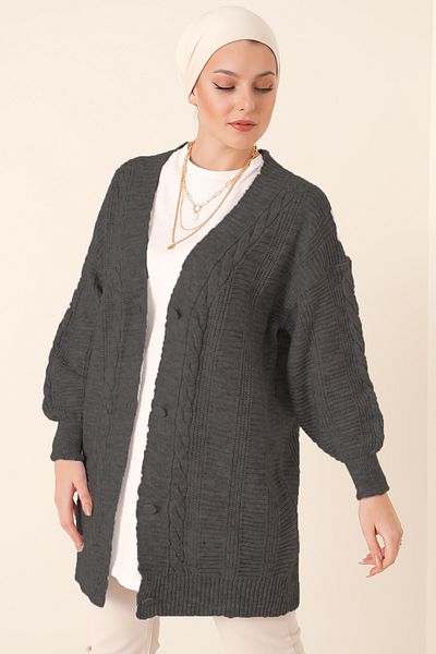 Bigdart 15768 Hijab-Strickjacke – Anthrazit