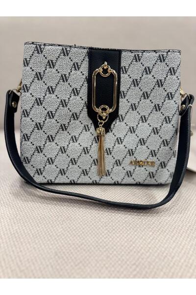 Armine 361 kadın çanta Gri noktalı