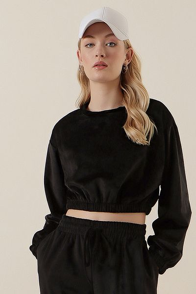 Bigdart 55392 Μπλούζα Velvet Crop - Μαύρη