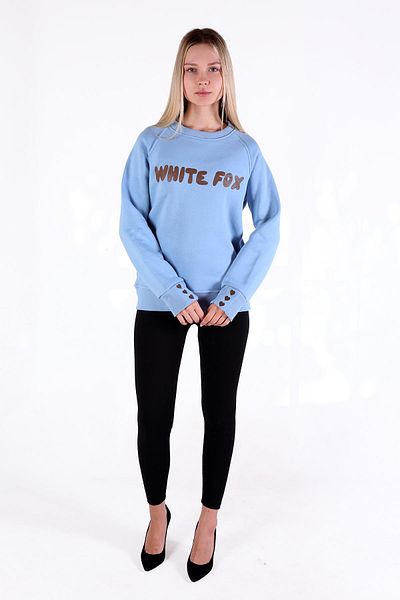 Rays 9149M Hanorac albastru cu glugă cu imprimeu White Fox