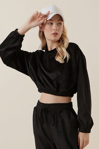 Bigdart 55392 Μπλούζα Velvet Crop - Μαύρη