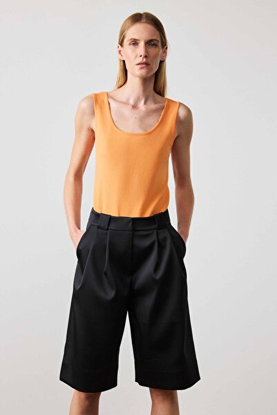 Mısırlı U Collar Orange Sleeveless Women's Tank Top