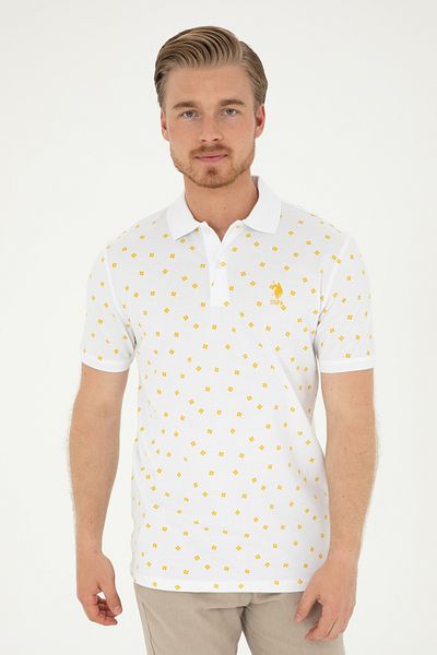 U.S. Polo Assn. Men's Regular Fit Polo Neck Saffron T-Shirt 50288378 -Vr043