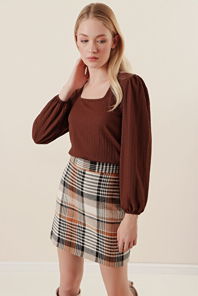 Bigdart 0442 Long Sleeve Blouse - Brown