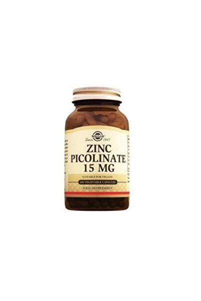 Solgar Zinc Picolinate 15 Mg 100 Bitkisel Kapsül
