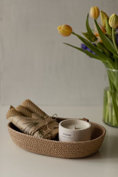 Bohemahomedecor Διακοσμητικό ψάθινο καλάθι από γιούτα