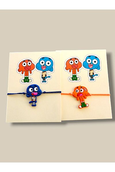 anonim Gumball and Darwin Couple Dating Lover Combo - Adjustable Drawstring Bracelet