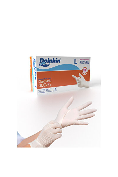 Dolphin Lateks Pudrasız L Beden Eldiven 100'lü
