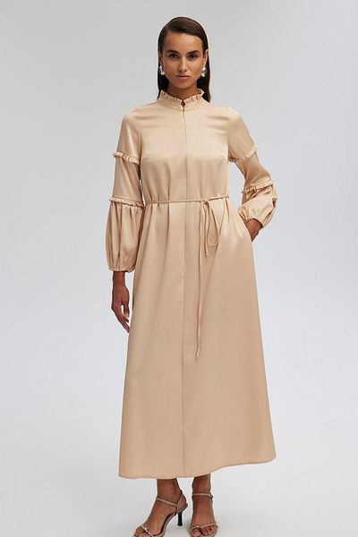 Touché Privé Rochie din Satin - Maneca Baloane si Model Curea