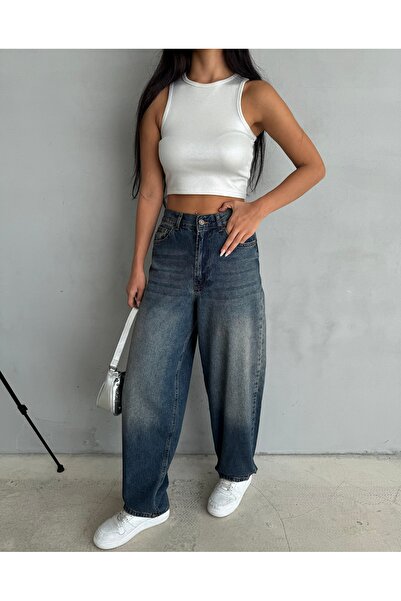 LOISY Denim cu croială dreaptă pentru femei, colorat în nuanță închisă - 100%...