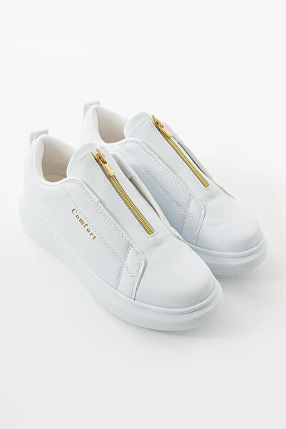 Ayakkabium Білі кросівки з високою підошвою та блискавкою, спортивний стиль, чоловіче взуття Mhn Ay3643