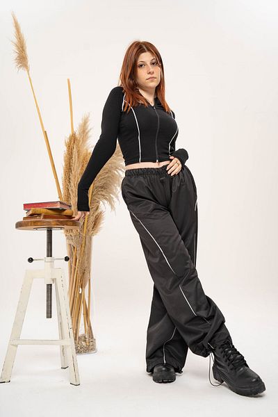 AtegeWear Y2K ΜΑΥΡΟ ΜΟΝΟ ΣΤΙΚ ΛΕΠΤΟΜΕΡΕΙΑ ΤΑΣΗ ΦΟΥΤΕΡ